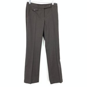 Kookai Straight Leg Dress Pants Womens Size 38 US M Brown Tan Pinstripe
